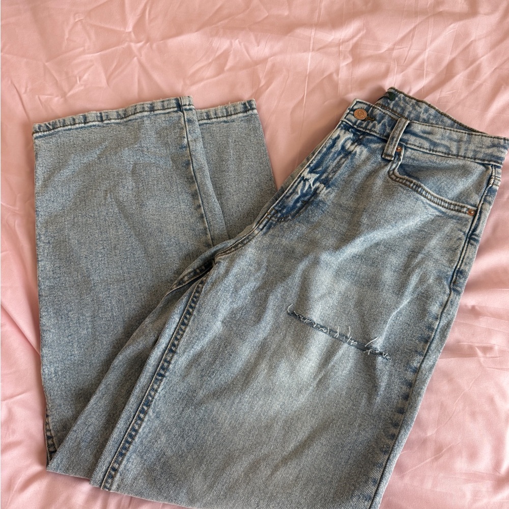 Light Blue Straight Denim Jeans